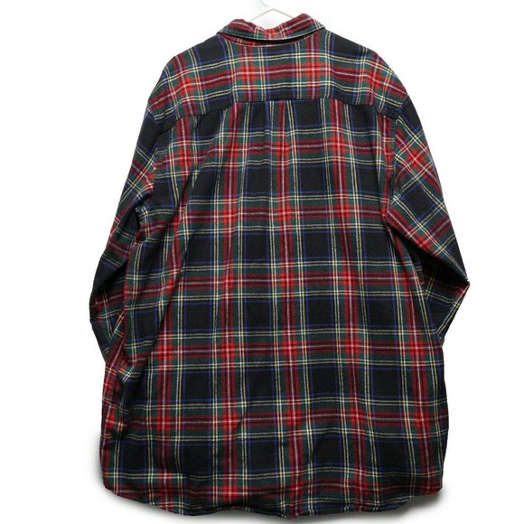 LL Bean Men's Flannel Button Down Colorful Plaid Long Sleeves Shirt Size XL Tall - Picture 5 of 7